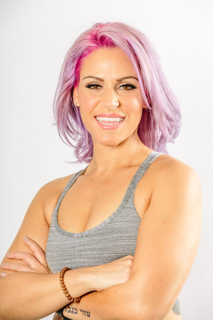 Girl with the purple hair - Arielle Miller Yoga Instructor
