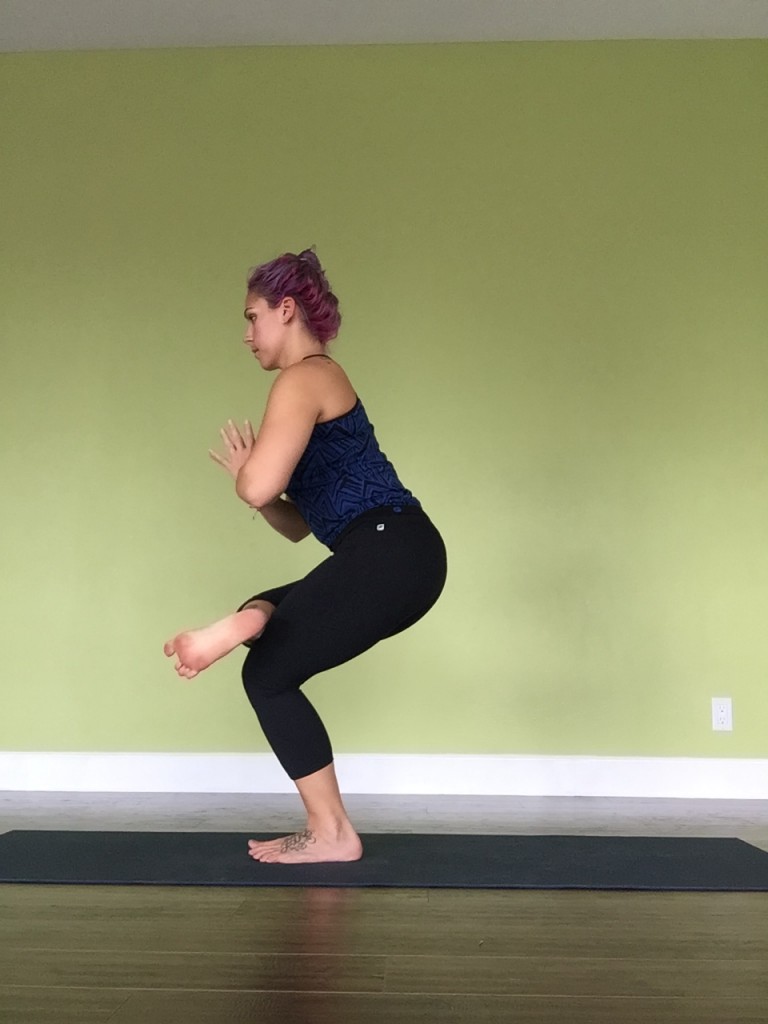 Arielle Standing pigeon side view Yoga for Runners